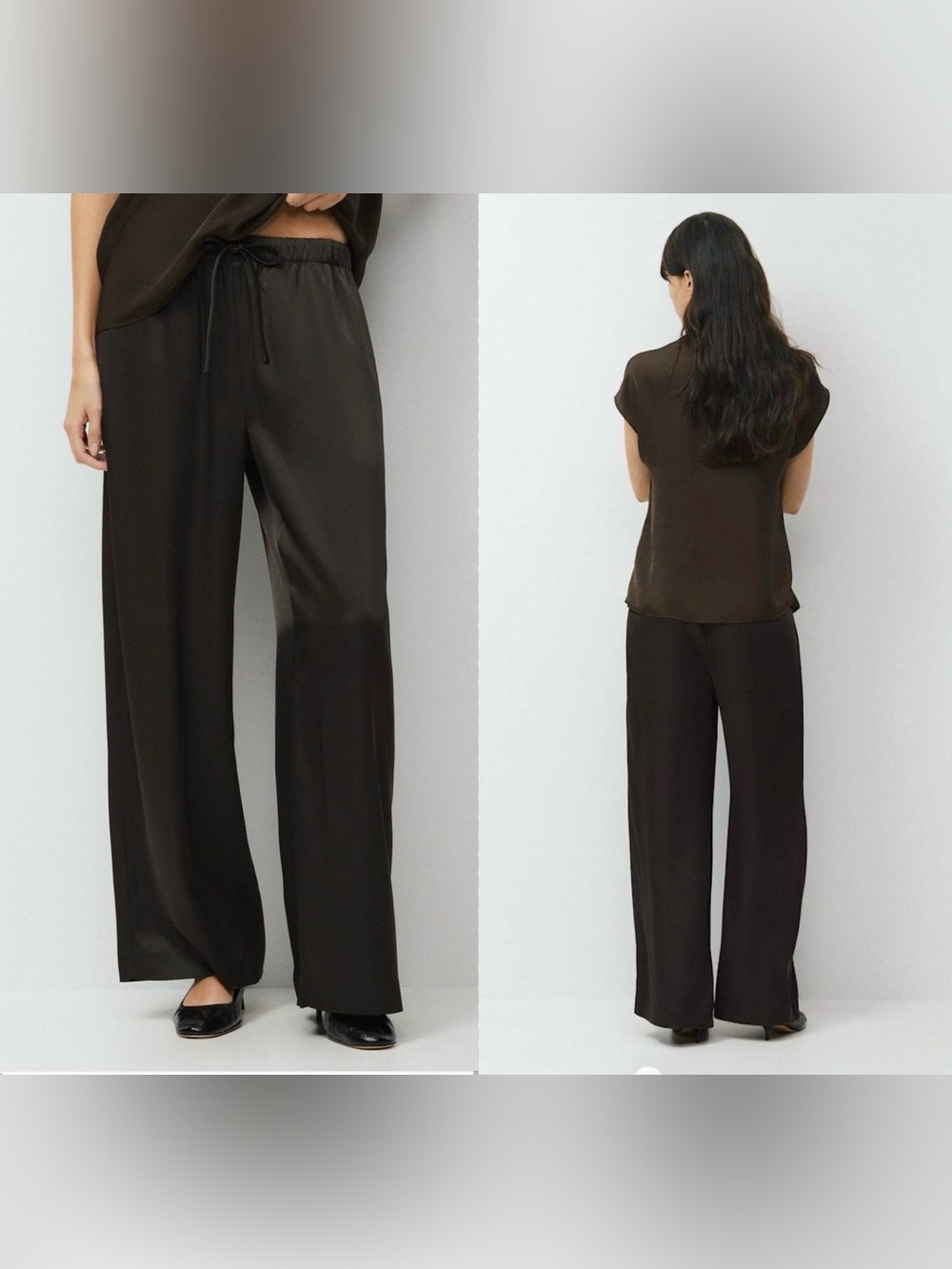 Aritzia The Lodge Pant™ Satin -Rich Mocha Brown Sz M